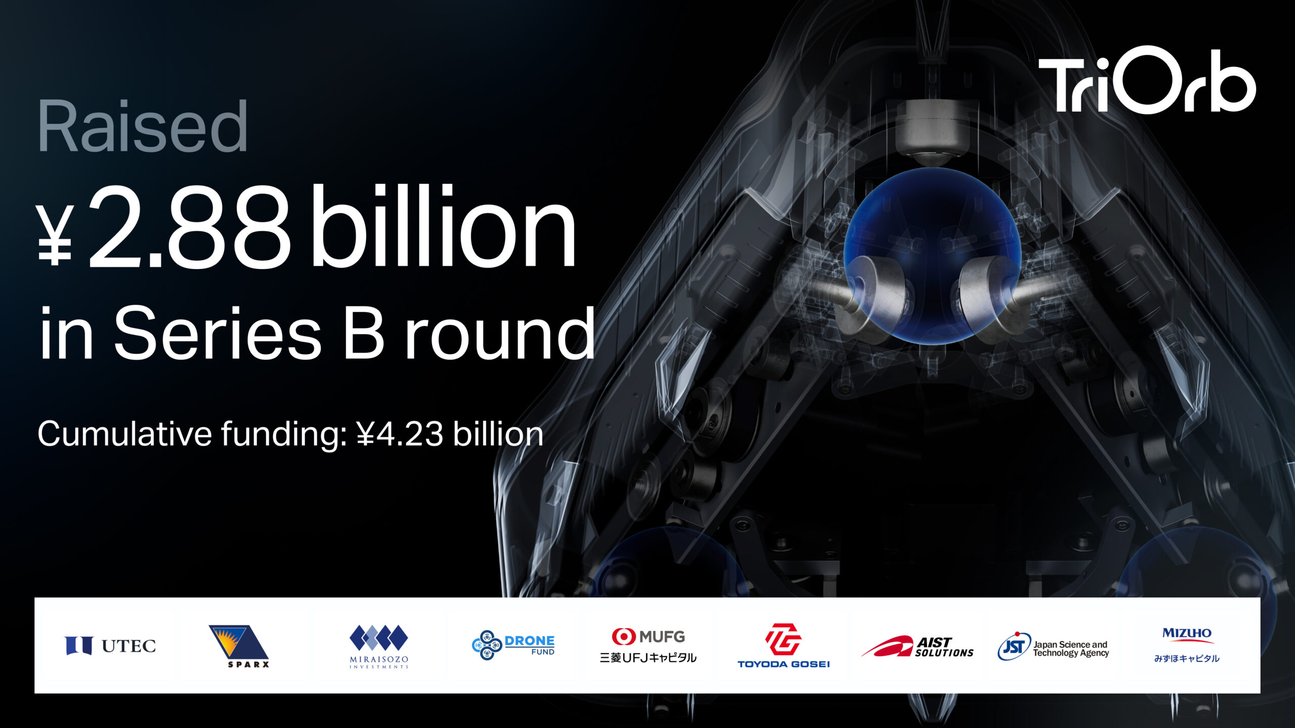 TriOrb Closes Series B Round, Raising JPY 2.88 Billion